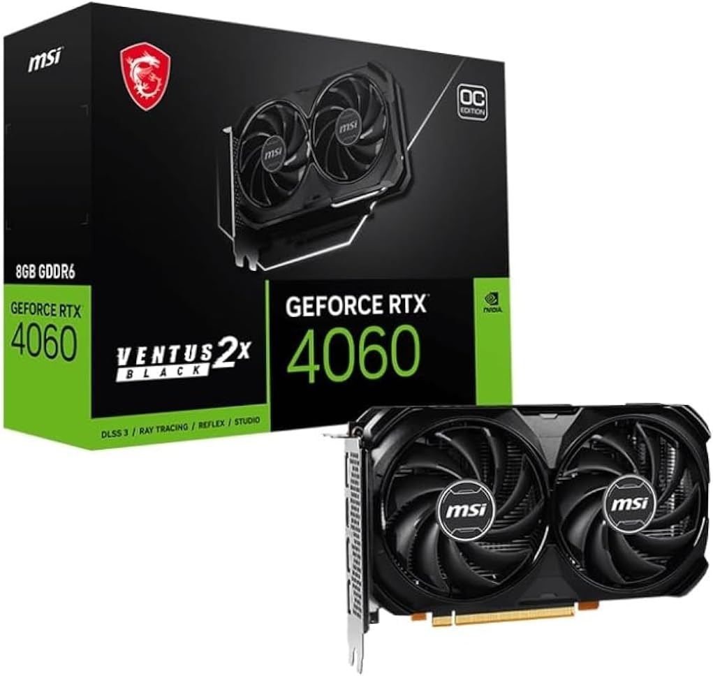 MSI GeForce RTX 4060 Ventus 2X 8GB GDDR6 PCIe 4.0 Graphics Card